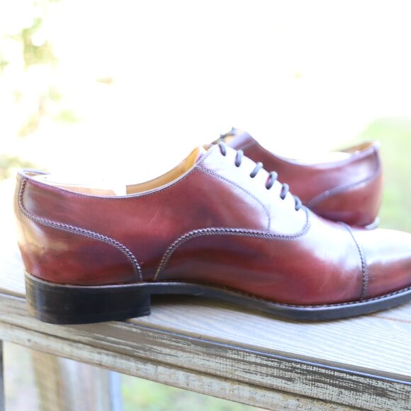 SALE - Calzoleria Harris for Barneys 10.5 Burgundy Burnished Italian Mens Dress main image 5